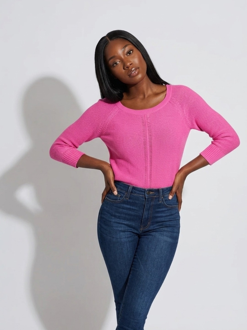 American Eagle Outfitters Bright Pink Scoop Neck Pullover